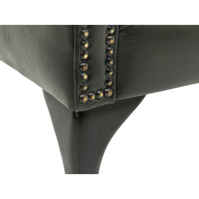 Křeslo s ušákem Chesterfield Pittsfield z pravé kůže zelené