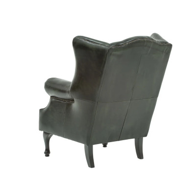 Ohrensessel Chesterfield Pittsfield Echtleder grün