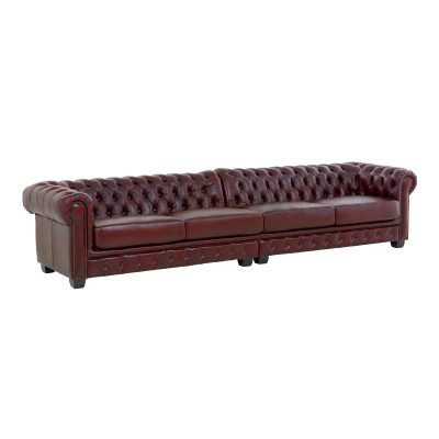 Sofa Chesterfield 6-Sitzer antik rot