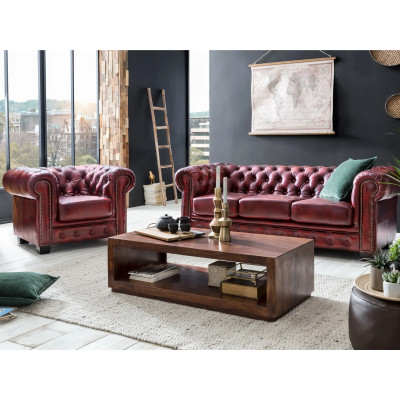 Sofa Chesterfield 6-Sitzer antik rot