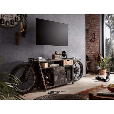 TV příborník Harlow Bike Motorcycle Console Home bar se stojánkem na lahve