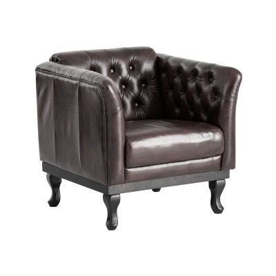 Hnědé křeslo Chesterfield Dover