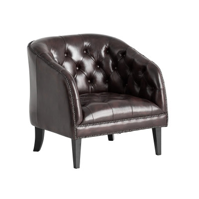 Chesterfield Oakland pravá kůže hnědá