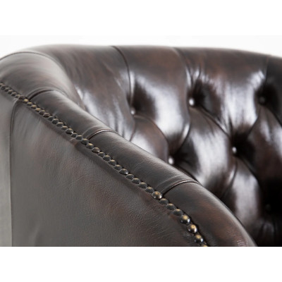Chesterfield Oakland pravá kůže hnědá