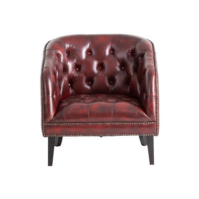 Sessel Chesterfield Oakland Echtleder rot